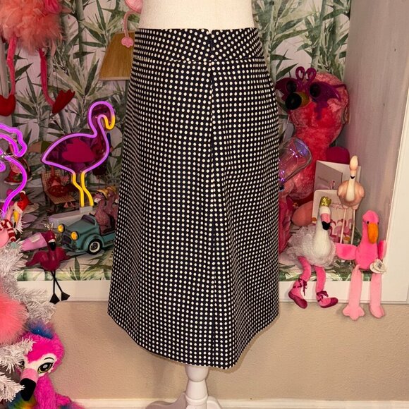 Ann Taylor LOFT Woven Polka Dot Skirt in Blue Size 14 - Picture 3 of 4